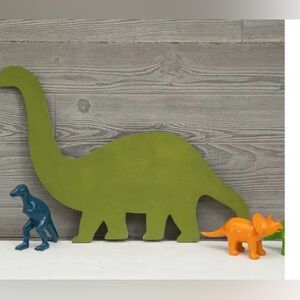 Green Brachiosaurus Wood Wall Decor